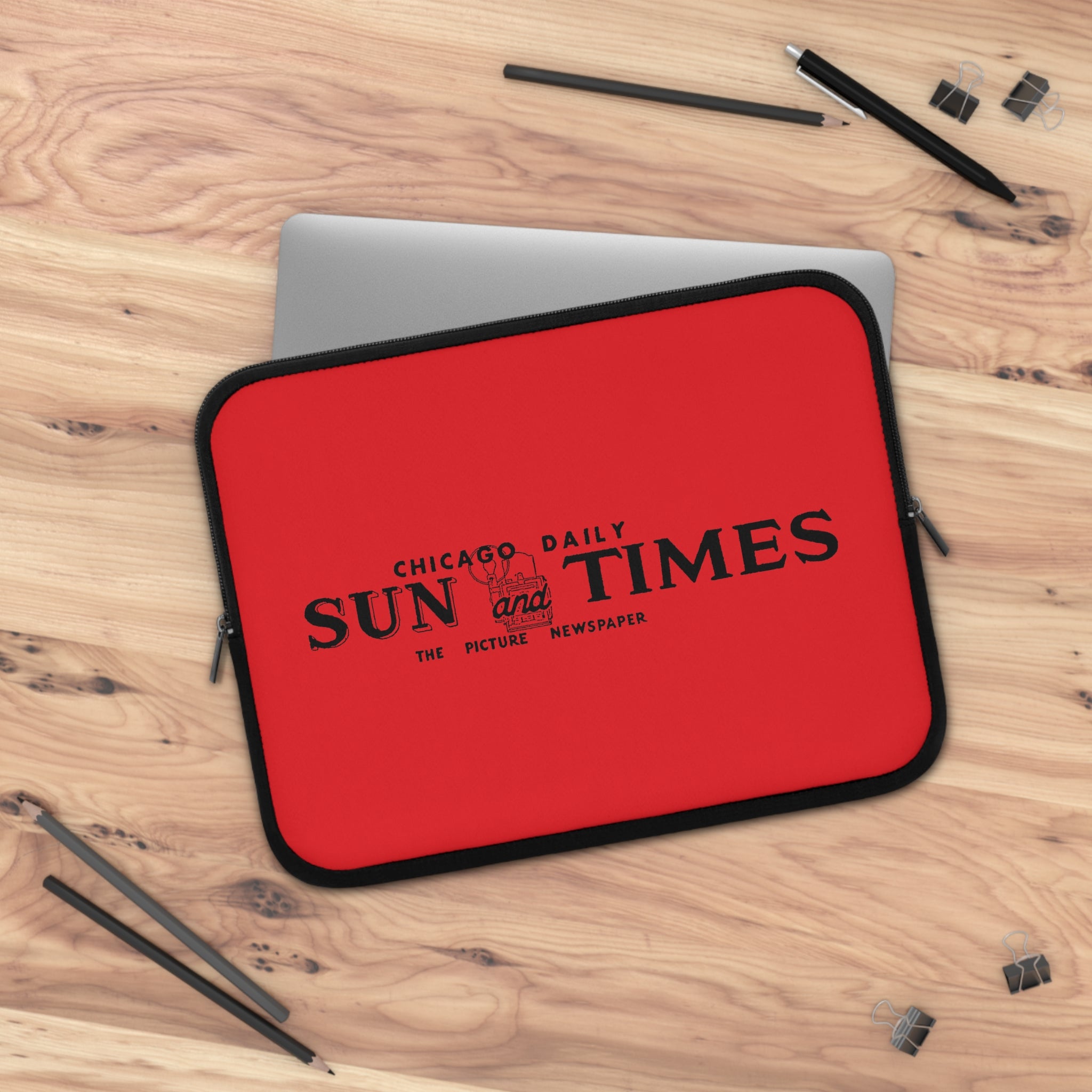 1940's "Chicago Daily Sun and Times" Vintage Logo Laptop/Tablet Sleeve