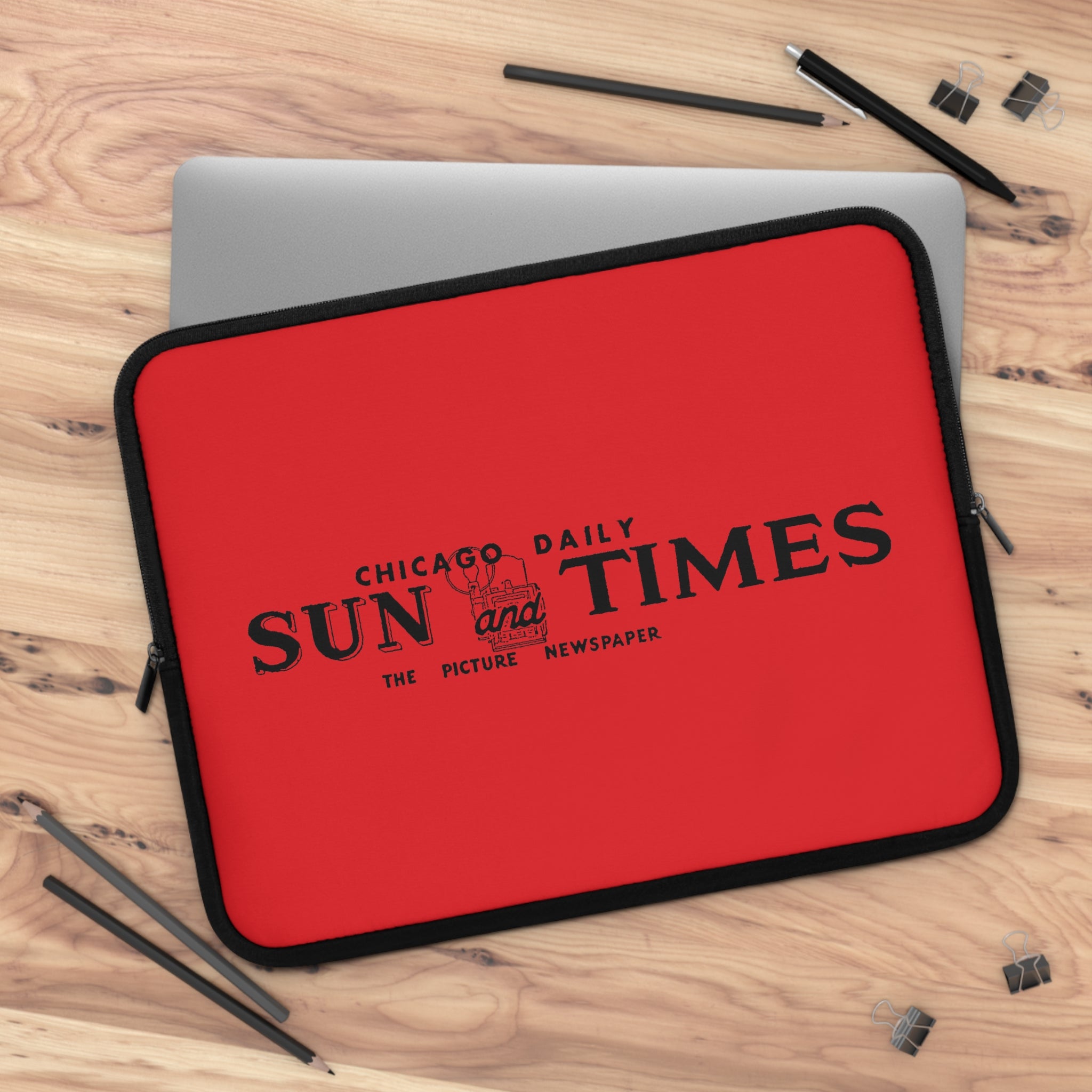 1940's "Chicago Daily Sun and Times" Vintage Logo Laptop/Tablet Sleeve