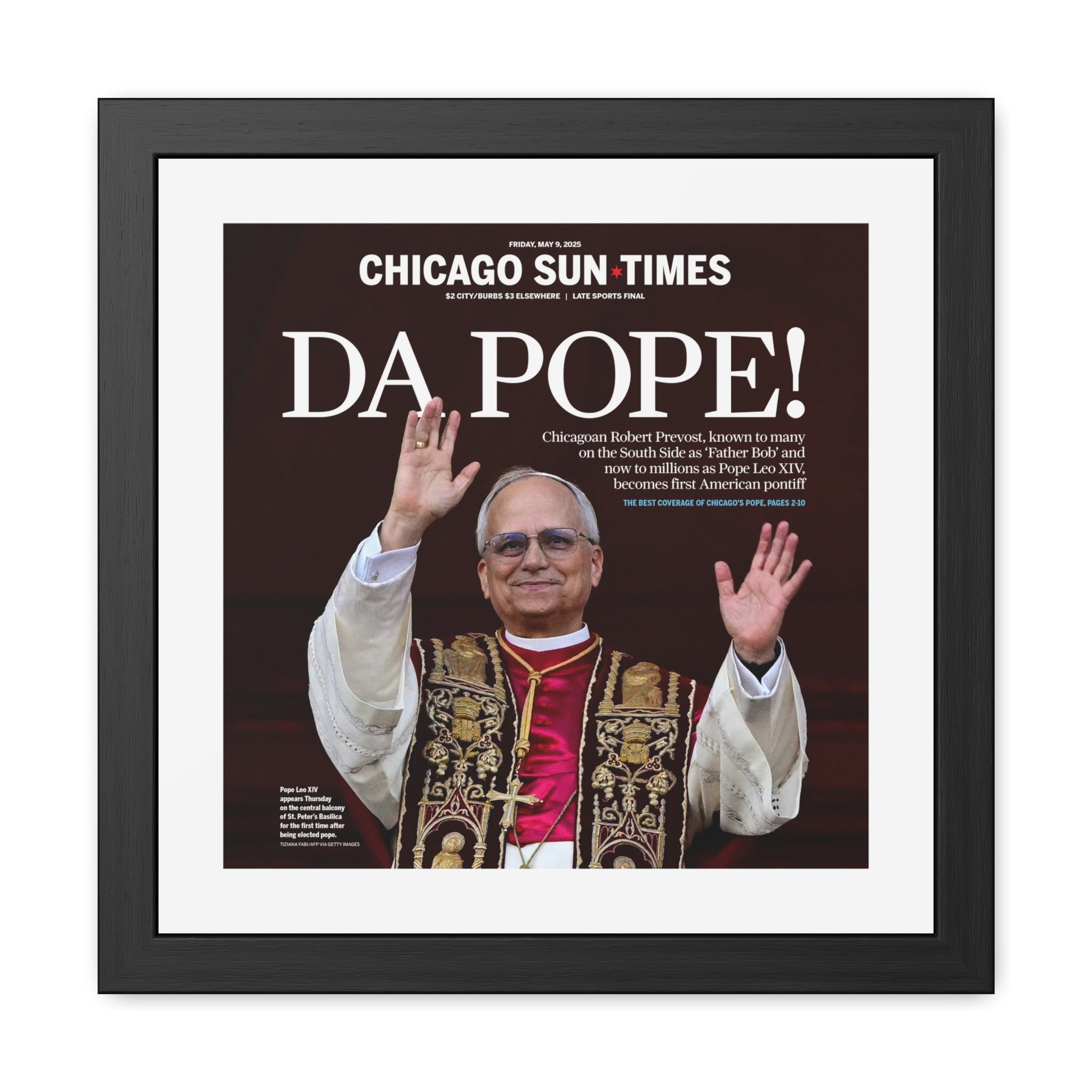 Da Pope! Front Page Framed Print