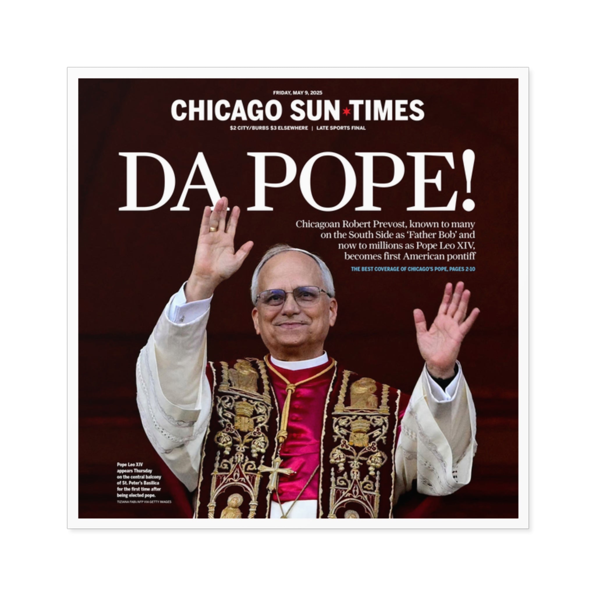 Da Pope! Front Page Vinyl Sticker
