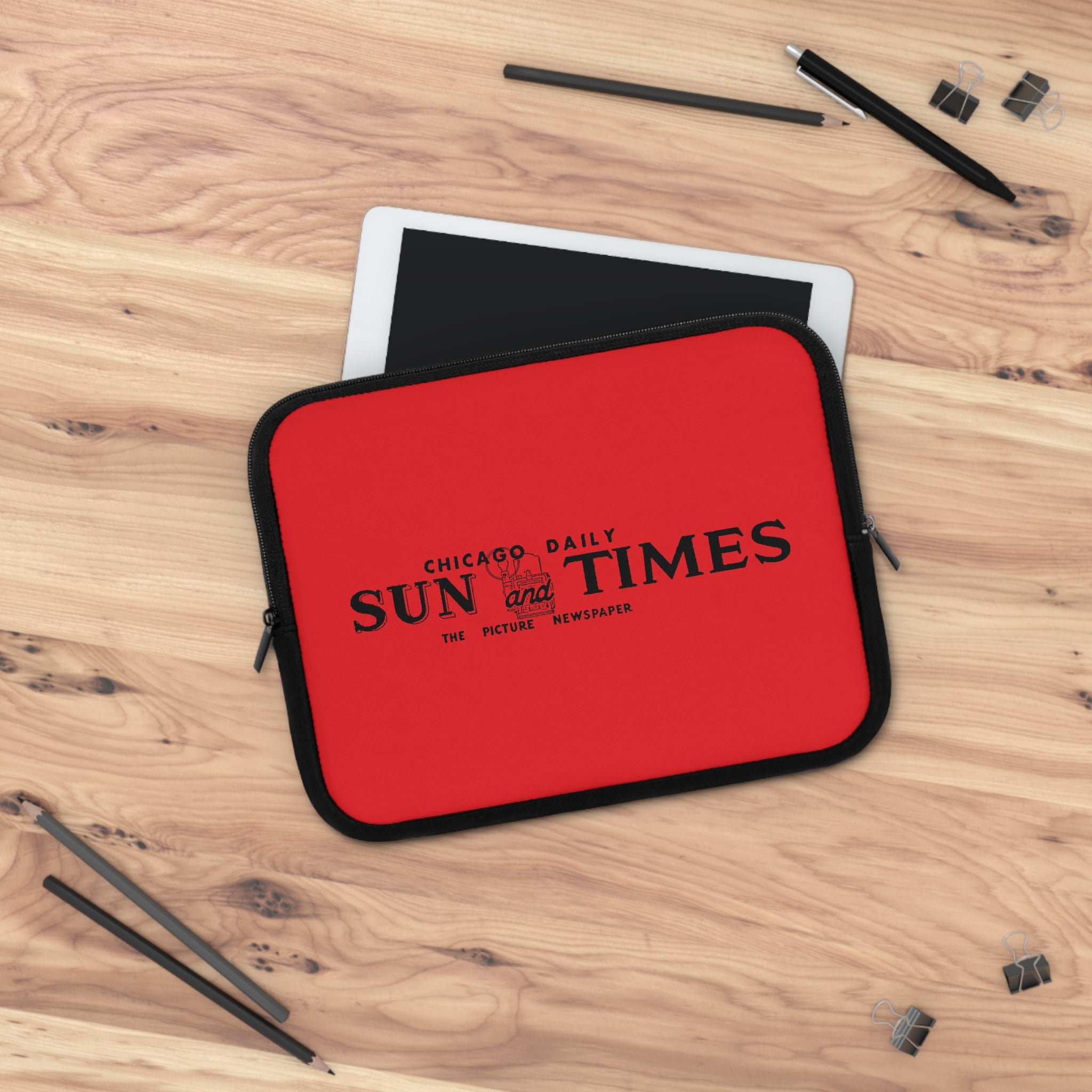 1940's "Chicago Daily Sun and Times" Vintage Logo Laptop/Tablet Sleeve