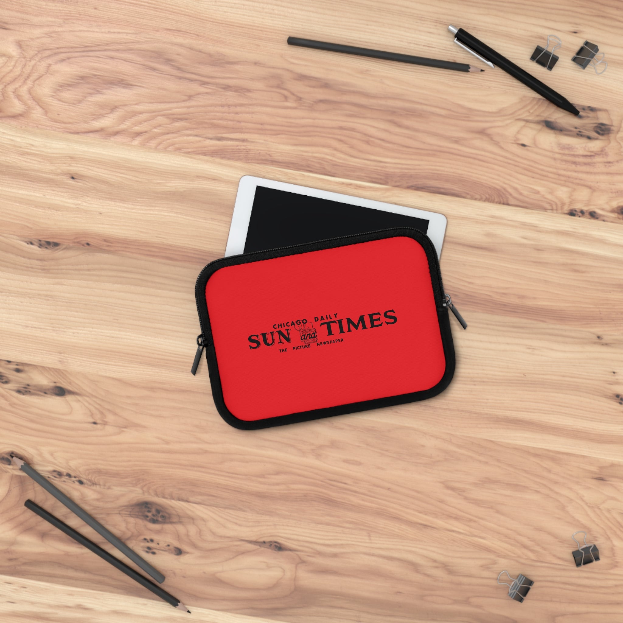 1940's "Chicago Daily Sun and Times" Vintage Logo Laptop/Tablet Sleeve