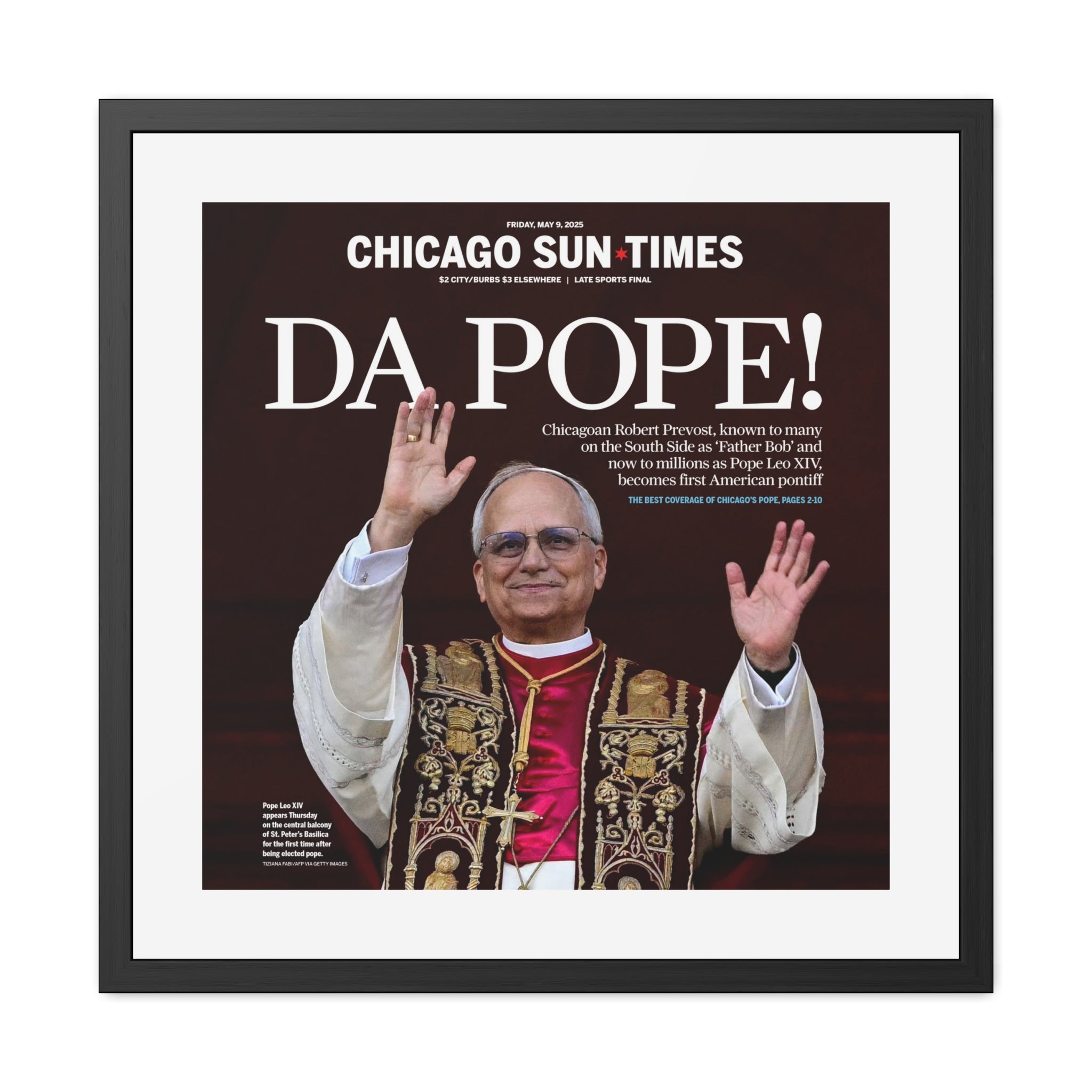 Da Pope! Front Page Framed Print