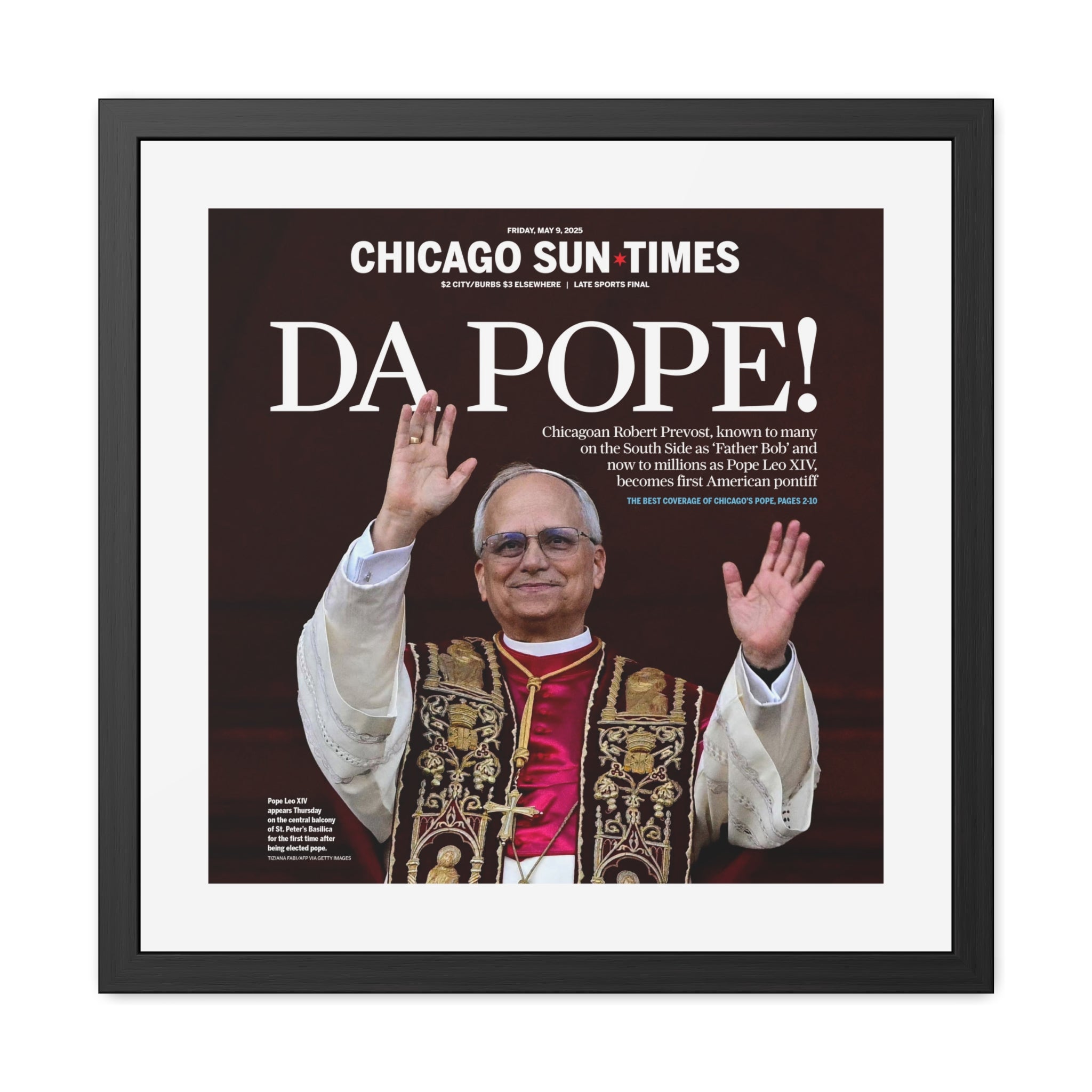 Da Pope! Front Page Framed Print